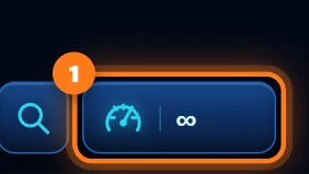 The speed button at the bottom right, circled